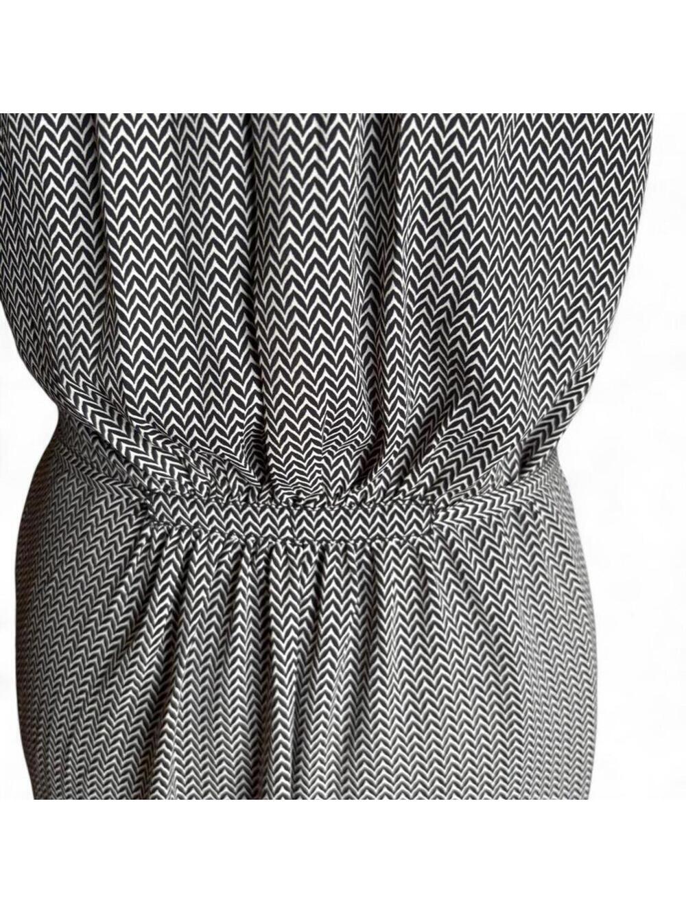 H&M black and tan chevron print dress with tie waist Size 6 - Picture 7 of 7